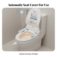 Contactless Less Operation Hygienic Toilet Seat Cover System Contactless-Costless Automatic Toilet Seat Cover Dispenser Waterproof IPX4 Bathroom Fixture Double Power Supply for Business Owners, Property Managers, Public Restrooms, Hospital