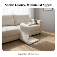 Nordic design C-Shaped Side Table Minimalist Design C-Shaped Couch Table Space-Saving Household Furniture multipurpose Use for Apartment Dwellers, Home Workers, Students, Living Room, Bedroom, Small Spaces, Balcony