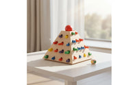 Child-Centered Color Shape Matching Toy Early Education Pyramid Shape Sorting Puzzle Wooden Pyramid Game for Young Children, Infants, Kindergarten
