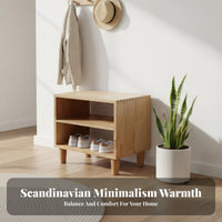 Hall Tree with Bench and Shoe Storage Vertical Coat Rack Entryway Organizer Solid Wood Construction 3-in-1 Display Shelf Suitable for Apartment Bedroom Hallway