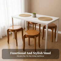 Stackable Backless Round-Top Stool Space-Saving Four-Legged Round Stool Sturdy Construction Household Furniture Minimalist Design for Restaurant Owners, Families, Homeowners, Dining Room, Kitchen, Home Office
