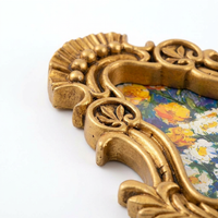 Ornate Resin Photo Frame, Vintage Wall Hanging Tabletop Display, Antique Gold Picture Frame for Home Decor, Decorative Art Frame Cherished Memories