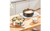 Maifan Stone Cooking Pot Even Heat Distribution Non-Stick Battered Fryer Small Fryer Pot with Drainer Rack Spatter-Resistant Lid