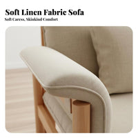 3-Seater Wooden Frame Settee Nordic design Sofa Minimalist Design Living Room Furnishing for Families, Homeowners, Lounge Area, Den, Apartment
