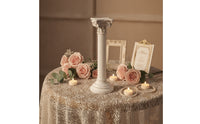Roman Column Candlestick Antique-Style Roman Column Candle Holder Fluted Pedestal Candle Holder for Photographers, Entry Consoles