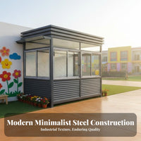 Outdoor Sentry Box Weather Resistant Outdoor Security Booth Prefabricated Guard House for Gatekeepers, Property Managers, Schools, Guard Posts