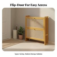 Narrow Shoe Rack Cabinet Space-Saving Tip-out Footwear Storage Unit Sturdy and Sturdy for Apartment Dwellers, Homeowners, Hallway, Living Room