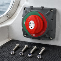 2-Position Battery Disconnect Switch with Mounting Hardware Rotary Battery Switch Square Electrical Component Easy Installation for Boat, RV, Truck, Car