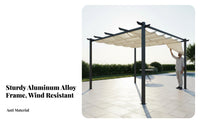 Retractable Canopy Pergola Protection Retractable Pergola Shade Cover Stable Frame Garden Gazebo Kit for Homeowners, Backyard, Poolside, Greenhouse