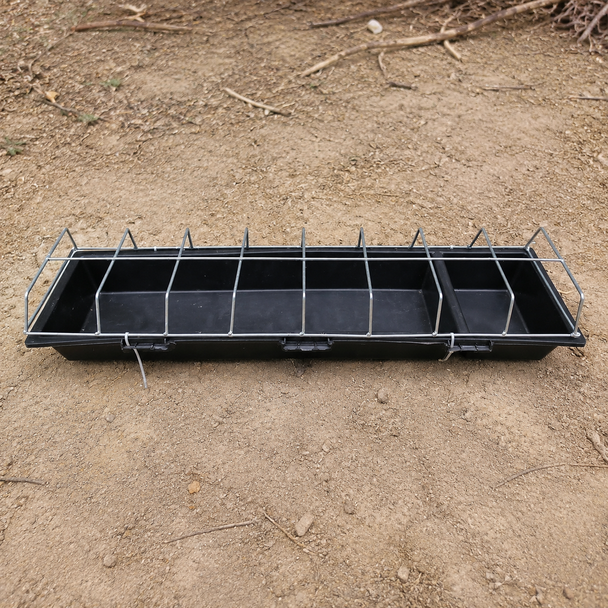 Rectangular Chicken Feeder, Galvanised Steel Poultry Trough, Dry Wet Duck & Pigeon Feed Station for Backyard Keepers