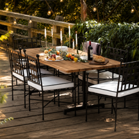 Metal garden furniture set, 2-piece balcony furniture dining group for outdoor, waterproof & weather-resistant, 50cm seat width