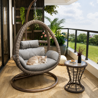 Hanging Chair Indoor Outdoor Use Single Person Rotating Metal Frame With Table