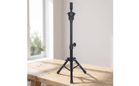 Desktop Mannequin Head Tripod Adjustable Hairpiece Stand with Clamp Compact Hairpiece Stand with Tripod Base Stable for Home Practice