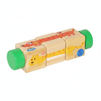 Early Learning Rotating Wooden Block Game Cognitive Development Educational Block Game Toy Fine Movement Skills Wooden Cylinder Matching Toy Color Recognition for Toddlers, Kids, Babies, Home Play, Preschool, Daycare