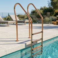 Pool Ladder with Handrail Surface Mount Stainless Steel Pool Ladder 4-Step for in-Ground Pools