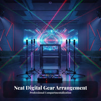 Heavy-Duty Wheeled Audio Flight Case Reinforced Corners Rolling Audio Equipment Rack With Casters Safeguarding Carrier Recessed Handles for Musicians, Event Technicians, Home Studio Owners, Live Performances, Touring, Events, Travel