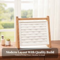 Grooved Surface Band Display Stand Wooden Frame Angled Jewelry Display Stand Countertop