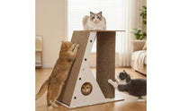 Cat Scratching Pillar with Ramp Corrugated Feline Scratcher Scratcher with Perch Protects Furniture Pet Supplies for Indoor