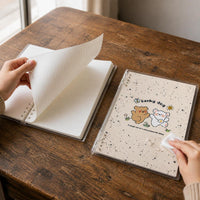 2025 New 6-Hole Loose-Leaf Notebook, High Aesthetic B5 Cute Journal with Ink Splatter Animal Design