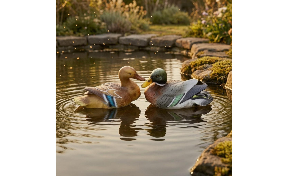Mandarin Duck Sculptures Decorative Buoyant Duck Ornaments Texture Pond Ornaments for Garden