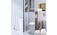 Disposable Toilet Brush Set Wall-Mounted Toilet Wand with Disposable Heads Compact for Bathroom, Rv