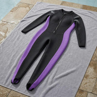 Athletic Swimsuit Front Zipper Long Sleeve Full Body Rash Guard One Piece Waterwear for Women Swimming