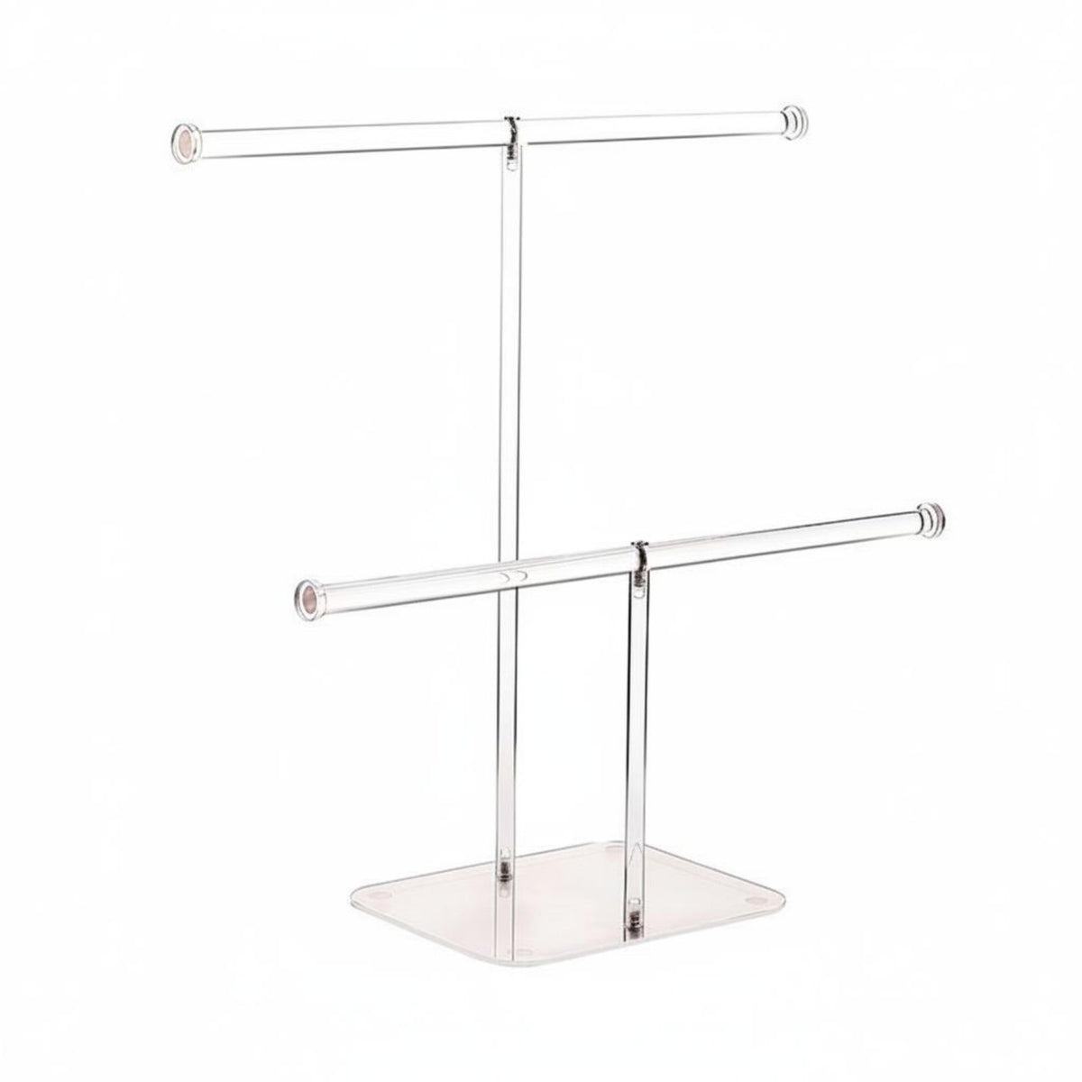 Jewelry Display Stand Clear Bracelet Watch Bangle Scrunchies Holder Storage Organizer with Base Acrylic Necklace Hanger for Dresser, Retail
