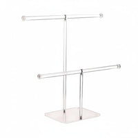 Jewelry Display Stand Clear Bracelet Watch Bangle Scrunchies Holder Storage Organizer with Base Acrylic Necklace Hanger for Dresser, Retail