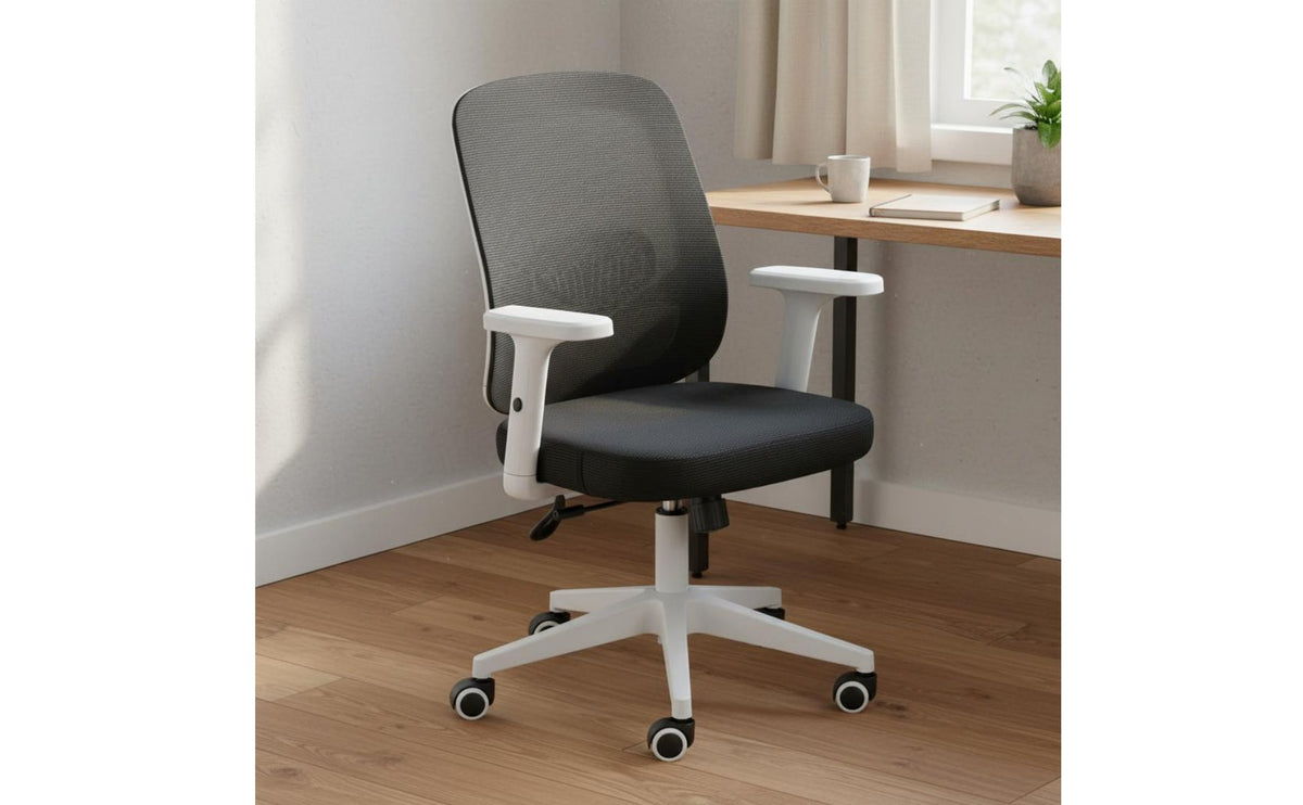 Rocking Function Ergonomic Mesh Chair Silent Wheels Ergonomic Mesh Office Chair Long-Lasting Construction Cushioned Foam Seat for Students, Study Room