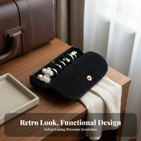 Compact Design Portable Jewelry Case Soft Lining Small Jewelry Organizer Lightweight for Women, Travelers, Business Trip, Vacation, Dresser