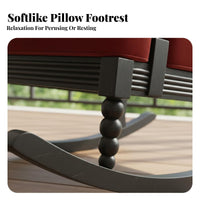 Vintage Design Spindle Back Rocking Chair Ergonomic Design Spindle Frame Rocker Luxurious Cushioning Seating Furniture Polished Finish for Seniors, Homeowners, Balcony, Living Room, Bedroom, Sunroom