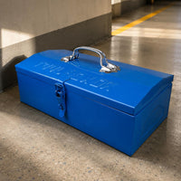 Metal Tool Box Hinged Lid Portable Toolbox Portable Tool Organizer Compact Household Storage Easy to Clean