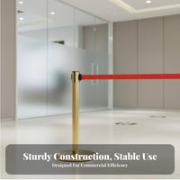 Retractable Belt Stanchion Heavy-Duty Base Stanchion Post with Belt Rustproof Stainless Steel Queue Pole for Business Owners, Banks, Hotels, Airports