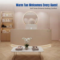 Modern Minimalist Curved Reception Desk, Company, Salon, Boutique, Bar Counter