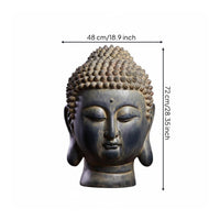 Distressed Finish Buddha Head Statue Serene Design Thai Design Buddha Bust Handmade Zen Decor Statue Spiritual Gift for Meditation Practiti a Rs, Home Decorators, Restaurant, Tea Room, Entrance, Office