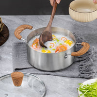 6 Pieces Soup Pot Set with Handles Stainless Steel Soup Pot Set Induction Compatible Pots for Home Cooks, Renters, Kitchen, Meal Prep