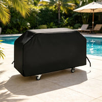 Grill Cover with Drawstring Weatherproof Barbecue Cover with Ties Weather-Resistant for Backyard, Patio