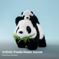 Wags Tail Soft Mother and Baby Panda Animated Movements Electric Walking Panda Toy Battery Operated for Children, Toddlers