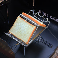 Foldable Portable Outdoor Bread Toaster Compact Folding Camping Toaster Easy to Stow Camping Toast Grill Even Heating for Campers