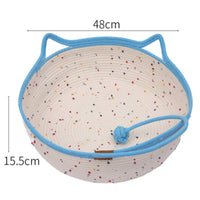 Woven Pet Bed Woven Nest Four-Season Round Pet Bed for Kittens, Small Dogs