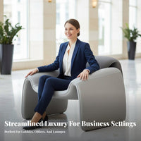 Curved Sectional Sofa Luxurious Design sweeping-Shaped Couch Ergonomic Support Commercial Furniture for Guests, Clients, Hotel Lobby, Lounge, Waiting Room