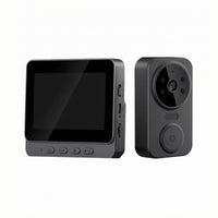 Two-Way Audio Wireless Visual Entry Chime System No App Setup Outdoor Entry Chime Camera 4.3-Inch Screen Entry Security Battery Powered