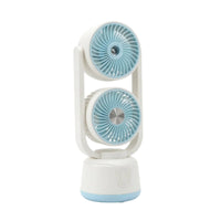 Mist twinHead Desktop Fan Portable twinHead Desk Fan Compact Cordless for Office, Study Corner