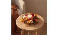 Wreath with Glass Holder Harvest Pumpkin Candle Wreath Rustic for Mantel