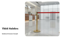 Retractable Belt Stanchion Heavy-Duty Base Stanchion Post with Belt Rustproof Stainless Steel Queue Pole for Business Owners, Banks, Hotels, Airports