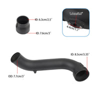 Aluminum Alloy Intake Pipe Kit Black Intake Pipe with Silicone Coupler Long-Lasting High Performance for Car Enthusiasts