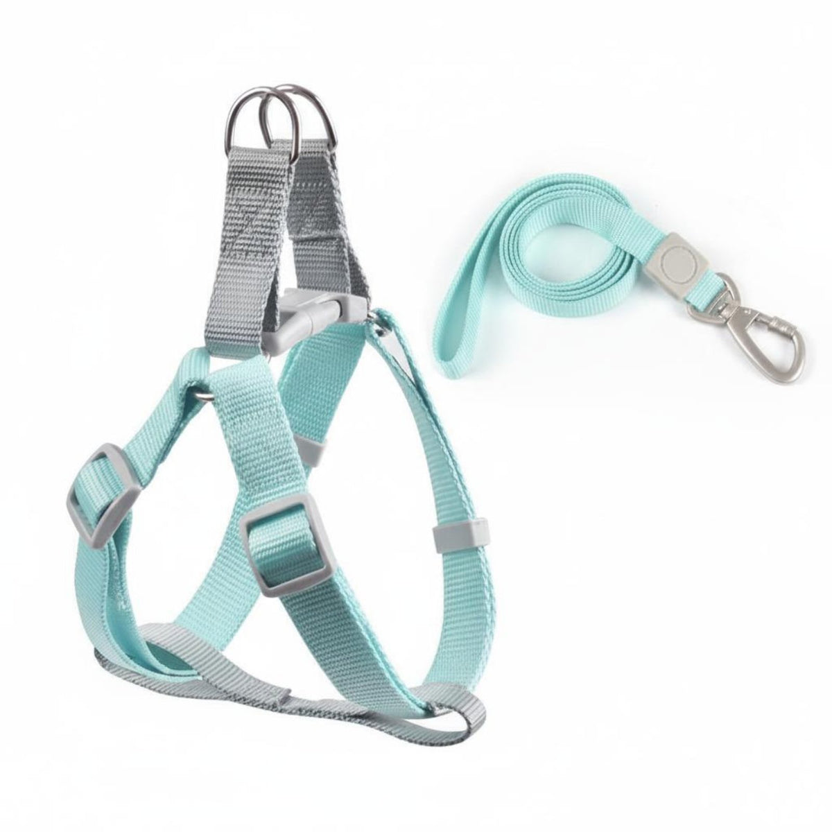 Pastel Colors Dog Harness and Leash Set Sturdy Vest Design Pet Harness Safety Buckle Creature Restraint Breathable for Small Dogs, Young Dogs, Cats, Walking, Outdoor, Training
