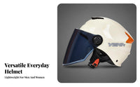 Motorcycle Half Helmet 3C Certified Half Shell Multi-Season Shielded Headwear for Summer Riding, City Commuting