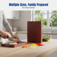 Ironwood Cutting Board, Antibacterial Dense Wood, Rectangular Kitchen Board, Thickened Design, Stainless Steel Handle, Home Use