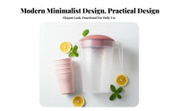 5 Pieces 2000ml Cold Water Kettle Set Large Capacity Water Jug Set Measurement Markings Lidded Drink Pitcher with Cups for Homeowners, Kitchen